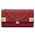 Chanel Red CC Chocolate Bar Denim Chain Flap Rosso