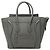 Céline Celine Gray Micro Calfskin Luggage Tote Marrone Grigio antracite