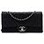 Chanel Black CC Quilted Iridescent Fabric East West Flap Nero