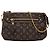 Louis Vuitton Brown Monogram Mini Lin Mini Pochette Accessoires Marrone Marrone scuro