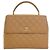 Borsa Chanel Beige CC Quilted Caviar Kelly Top Handle Bag