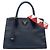 Bolsa Prada Blue City em Saffiano com acabamentos em couro de bezerro Greche Paradigme Azul Azul marinho