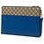Clutch Gucci Blue GG Supreme e pelle di vitello con G intrecciate traforate - vista 2