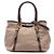 Bow Borsa Satchel Prada in tela Canapa beige con logo e fiocco