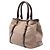 Bow Borsa Satchel Prada in tela Canapa beige con logo e fiocco - vista 2
