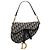 Borsa Saddle Dior in tela Oblique blu