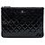 Clutch Chanel Black Medium Quilted Patent O Case Nero