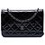 Portafoglio Chanel Black CC Quilted Patent Wallet On Chain Nero