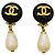 Orecchini a clip Chanel Coco Mark Nero D'oro