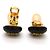 Orecchini a clip Chanel Coco Mark Nero D'oro - vista 3