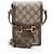 Borsa a tracolla mini verticale Gucci GG Supreme Horsebit 1955 Marrone Beige