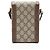 Borsa a tracolla mini verticale Gucci GG Supreme Horsebit 1955 Marrone Beige - vista 3