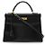 Borsa Hermès Kelly Nera in pelle di vitello Pony Nero