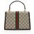 Gucci GG Supreme Ophidia Padlock Medium Top Handle Marrone Beige - vista 3