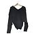 Autre Marque Plage V Neck Rippstrick-Pullover Schwarz