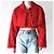 Autre Marque CLANE FRINGE SHORT JACKET Chaqueta de mezcla de algodón Roja - vista 3