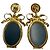 Boucles d'oreilles miroir ruban Coco Mark rares en métal vintage CHANEL Doré - vue 4