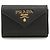 Portafoglio Prada tri-fold in pelle di vitello nera Nero