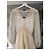 Maje Rufflino Maxikleid mit Rüschen und Blumenprint Weiß Beige Gelb Metallisch - Ansicht 3
