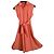 Elisa Cavaletti Langes Kariertes Hemdkleid Orange/Beige