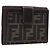 Portafoglio FENDI Zucca Canvas Nero Marrone Auth 199785A