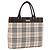 Borsa a mano BURBERRY Nova Check Canvas Beige Silver Auth 199684 Argento