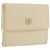 CHANEL Langbeutel aus Leder Elfenbein Gold CC Auth 199695A Golden Roh