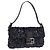 Borsa a tracolla FENDI Mamma Baguette Canvas Sequin Black Auth 197205SM Nero