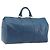 LOUIS VUITTON Epi Keepall 50 Boston Bag Blue M42965 LV Auth 196214