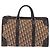 Borsa Boston Christian Dior Trotter Canvas Beige Gold Auth 197709 D'oro - vista 13