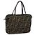 Borsa a Mano FENDI Zucca Canvas Nero Marrone Auth 200235