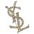 SAINT LAURENT Spilla Cassandra metal Gold Auth yk20754M D'oro
