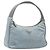PRADA Accessory Pouch Nylon Light Blue Silver Auth 200143 Silvery