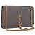 Borsa a tracolla Chain Kate SAINT LAURENT in pelle grigia e oro Auth ka5887M Marrone D'oro