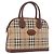 Borsa a mano Burberrys Nova Check PVC Beige Gold Auth 197676 D'oro