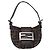 Borsa a Mano Mini Croissant FENDI Zucca Canvas Nero Marrone Argento Auth ka5829A - vista 13