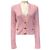 Balmain rosa gerippter Strick-Cardigan mit V-Ausschnitt und Goldknöpfen Pink