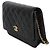 Chanel Portafoglio con catena CC in pelle caviar matelassé nera Nero - vista 3
