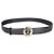 Ceinture Chanel en agneau bleu marine avec logo CC Paris or champagne 95/38 - vue 5