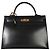 Hermès Vintage Black Box Sellier Kelly 35 GHW Nero