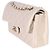 Gabrielle Chanel Small Classic Double Flap Bag aus gestepptem Lammleder in Hellrosa Pink Beige - Ansicht 3