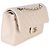 Gabrielle Chanel Small Classic Double Flap Bag aus gestepptem Lammleder in Hellrosa Pink Beige - Ansicht 4