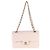 Gabrielle Chanel Small Classic Double Flap Bag aus gestepptem Lammleder in Hellrosa Pink Beige - Ansicht 5