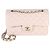 Gabrielle Chanel Small Classic Double Flap Bag aus gestepptem Lammleder in Hellrosa Pink Beige - Ansicht 8