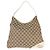 Gucci Vintage Cream GG Monogram Canvas Medium New Britt Hobo Beige