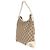 Gucci Vintage Cream GG Monogram Canvas Medium New Britt Hobo Beige - vista 3