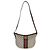 Gucci Brown Beige GG Supreme Canvas Dollar Calfskin Web Small Ophidia Half Moon Marrone - vista 5