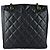 Borsa a tracolla Chanel in vitello grana Nero - vista 3