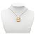Collana con pendente Chanel CC placcata oro D'oro - vista 5