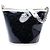 Bolso de cubo Chanel Coco Camellia Small en PVC negro y piel de becerro arrugada